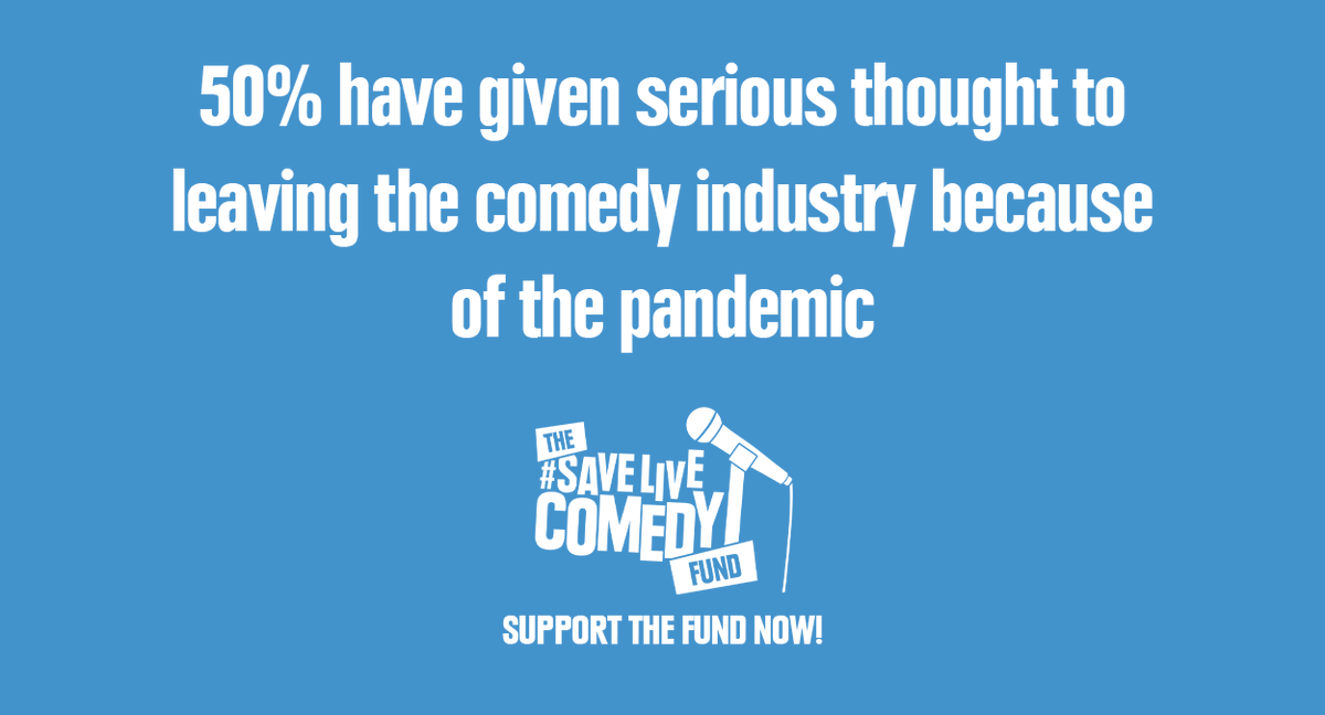 LiveComedyUK's tweet image. It's time to #SaveLiveComedy - by helping those that make it happen.

The #SaveLiveComedy Fund is supporting those most in need &amp;amp; has already raised over £44k. With your help, we can make sure that nobody is forced out of the comedy industry.

Donate now: savelivecomedy.co.uk