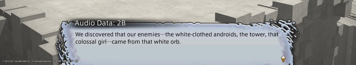 Starting off. -At some point in time b4 the raid series begins, the Machines, 9S, and 2B arrive via the white orb-The white orb looks a lot like a Seed of Destruction from the Drakengard universe