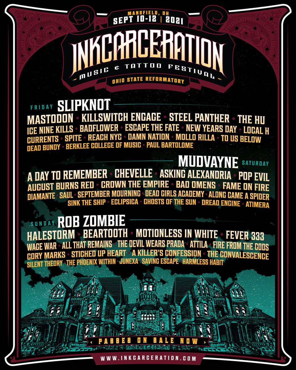 john5guitarist's tweet photo. Mansfield Ohio, we will see you on September 12 for the @InkcarFestival for a @RobZombie headlining show!!! 
Tickets on sale now: https://t.co/nwTgAZeIPL 
#Inkcarceration #RobZombie #OnTour https://t.co/9lV8ej5DOh