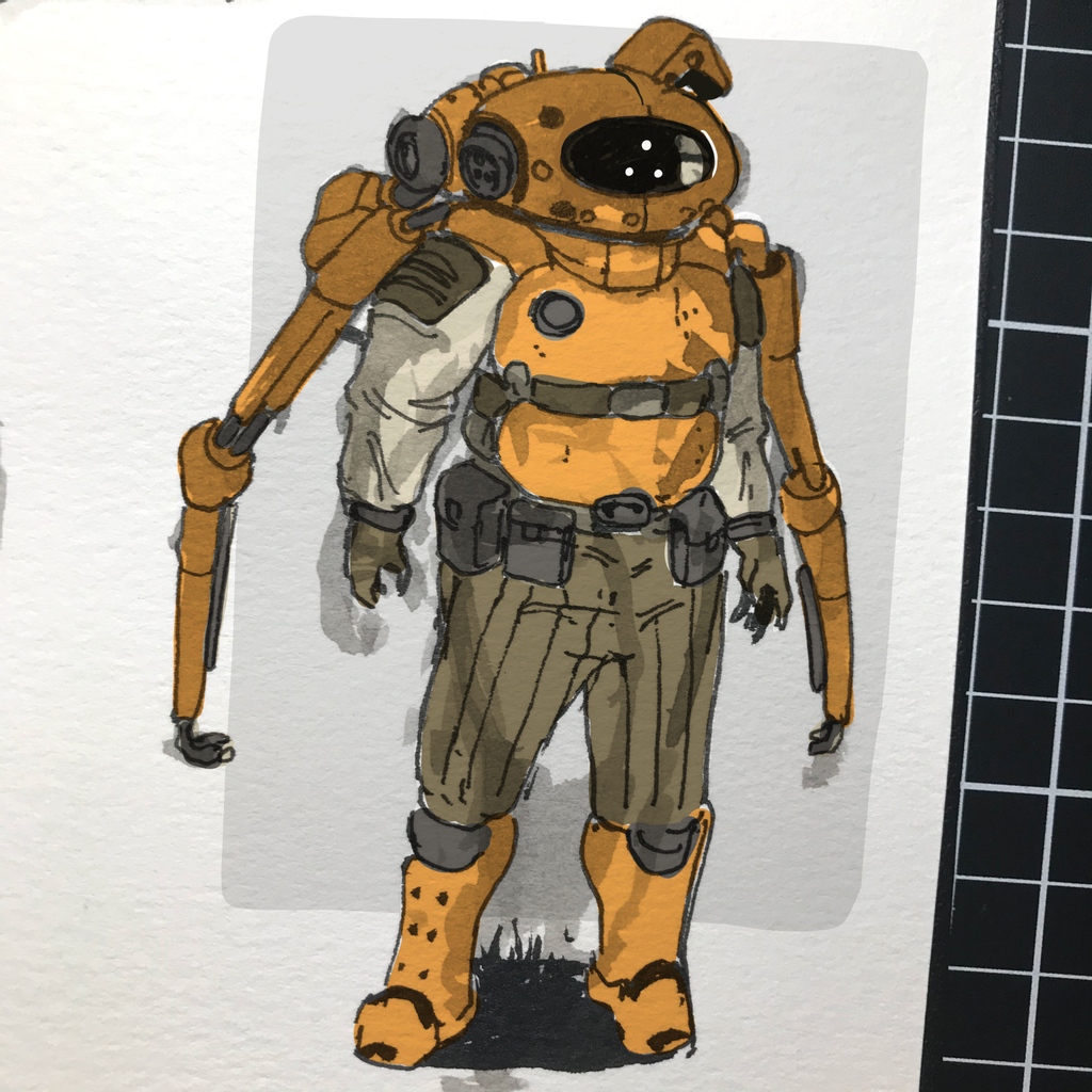 gil_parasite's tweet photo. No handshakes please. ⁠
⁠
#conceptart #ink #illustration #mech #scifi #sketch https://t.co/WjnmDrryrz