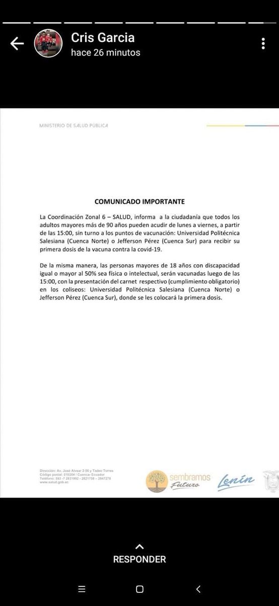 maguitocando's tweet photo. Señores @Salud_Ec por favor confirmar la autenticidad de esta publicación que circula en redes ya que puede causar aglomeraciones innecesarias https://t.co/n0mzDI3e1X