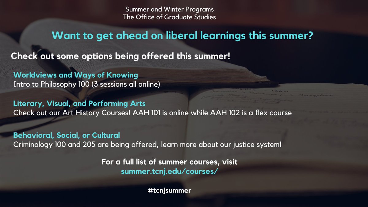 Knock out some liberal learning this summer! #tcnjsummer