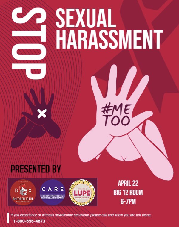 KSUKnights's tweet photo. Join us this Thursday as we kick off Sexual Awareness Month with @KStateCARE & @lupeatkstate ! This topic is very important for us to discuss, we hope to see you all there ✊🏼 Please wear a face mask if you attend. Light refreshments will be provided! #sexualawareness #CharterWeek https://t.co/o77YoEK1OJ