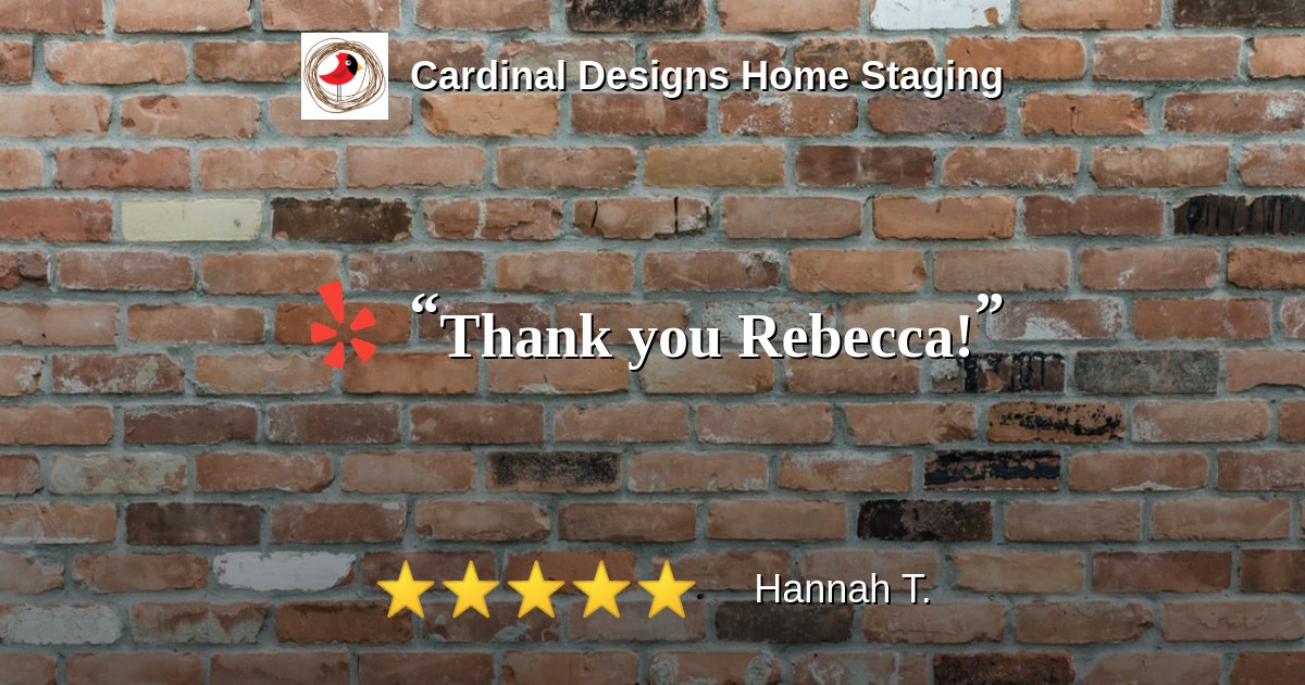 CardinalDesigns's tweet image. “Thank you Rebecca!” ⭐⭐⭐⭐⭐ from Hannah T. on Yelp bit.ly/3sAgBvE #cardinaldesigns #homestagingtampa