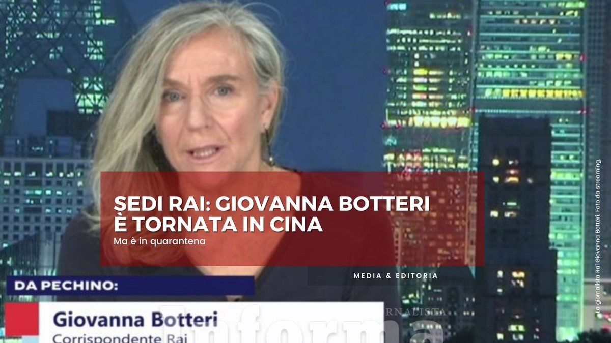 ADGInforma's tweet photo. Dopo otto mesi, la giornalista Giovanna Botteri è finalmente potuta tornare in Cina dove ricopre il ruolo di corrispondente per la Rai. 👉 https://t.co/NigrE1qDqr https://t.co/YVmFwSOw6F