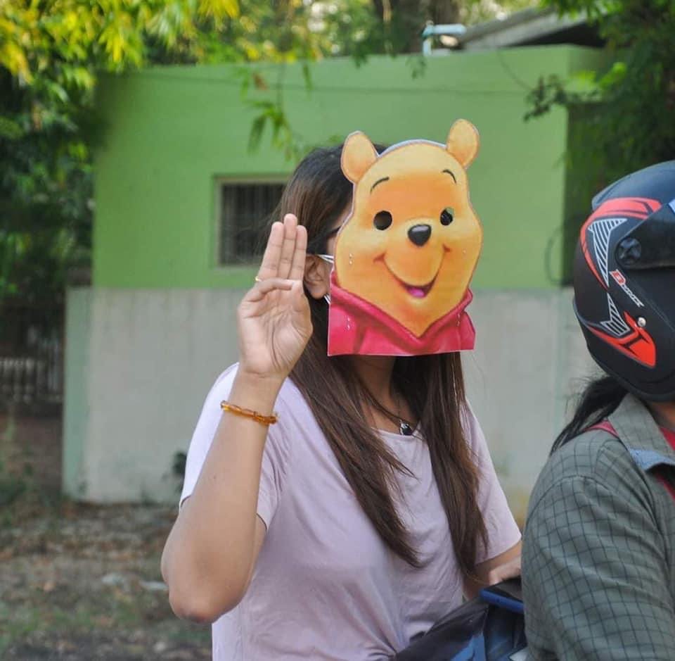 benedictrogers's tweet photo. These amazing young people in #Myanmar/#Burma are right

And glad to see my friend Winnie the Pooh - who was banned by the Chinese Communist Party just less than a year after me - making an appearance in solidarity :)

#SaveMyanmar #StandWithMyanmar #WhatsHappeningInMyanmar https://t.co/azMhTffJXx