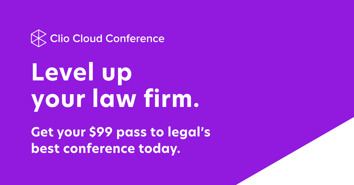 The best $99 you’ll ever invest in your personal growth and your law firm’s growth in 2021. Passes to #ClioCloud9 are only $99—get yours today. 👇
bit.ly/3wtTplV