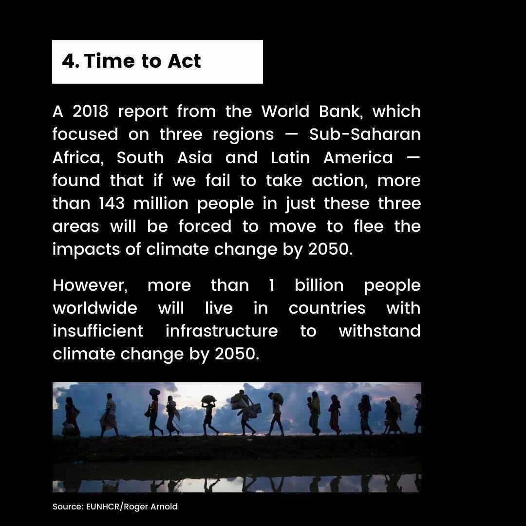 Today is Earth Day! Everyday people are forcibly displaced due to impacts generated by climate change. This is something happening now. 

See graphic for information on climate refugees 

 #ClimateRefugees #EarthDay2021 #ClimateCrisis