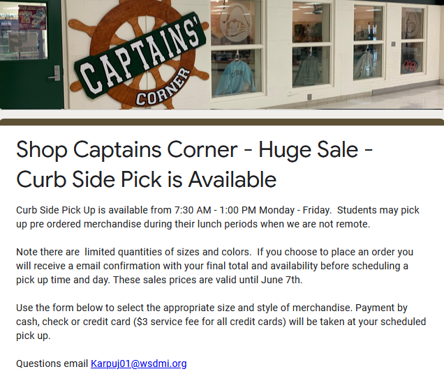 WKHSCaptains's tweet photo. Huge Sale – Curb Side Pick Up – Shop Captains Corner: https://t.co/aedfFe36pN https://t.co/ZlUexB0mEw