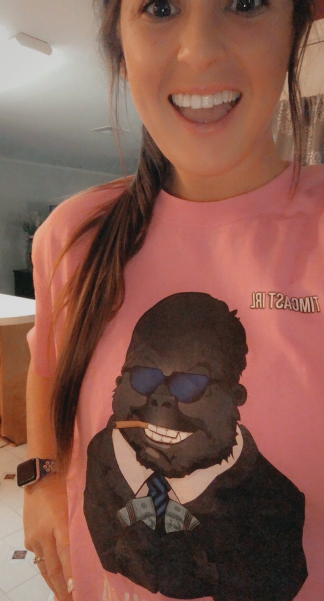 KaylaMMenard's tweet photo. Thanks @Timcast for the perfect shirt for #dogeday420 😂🤣🤣 out here representing the 10% of women that listen/watch 🤣👏🏼👏🏼 love you @sourpatchlyds #girlgang https://t.co/u4IBglalZ3
