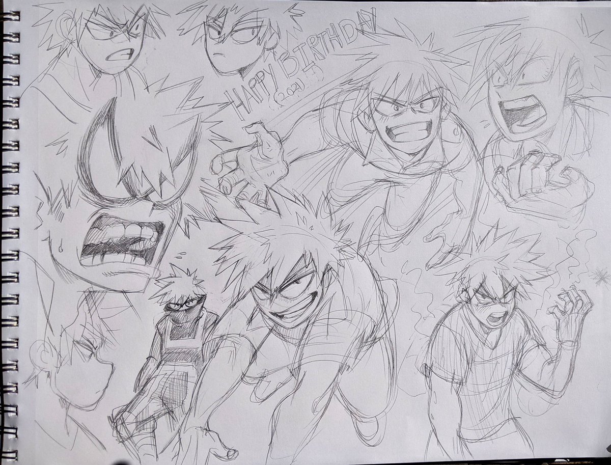 Sketchbook page for my favorite angry boy's birthday. ? 