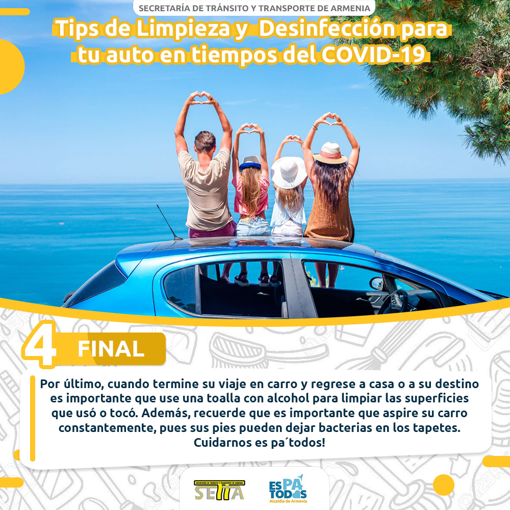 setta_armenia's tweet photo. 🦠 Si usted es taxista, conductor de vehículo público o simplemente necesita salir en su carro particular en medio de la emergencia, debe desinfectar no solo sus manos sino también su auto. https://t.co/t9Di4mbyQ1