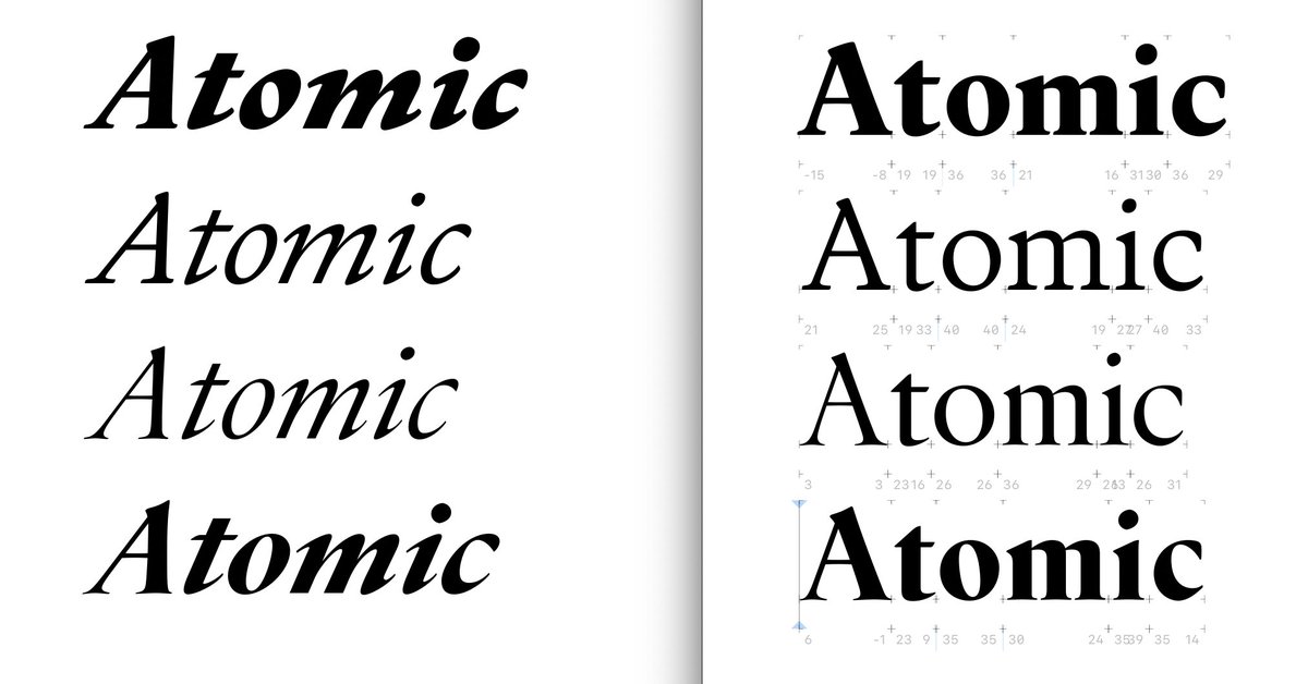 Decided to add weight to the heavier small italic master. What a nightmare. Process is add new extrapolated instance as master, then smart component glyphs get messed up - clean up. Also a lot of inflections cleanup as well. Just one of those days where you sigh.