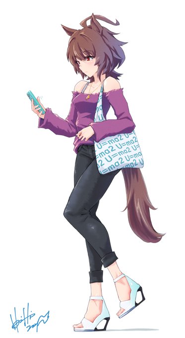 私服のタキオンさんを見かけた😏
#ウマ娘 