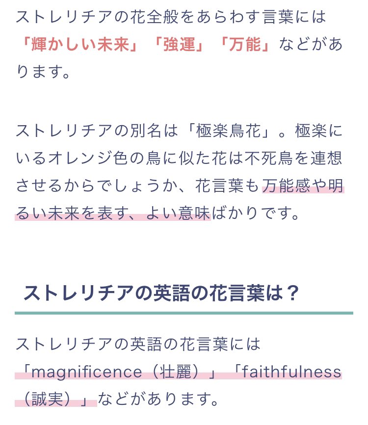 Uri 廉さんのbarfoutに添えられたストレリチア 極楽鳥花 首の長い美しい鳥を連想させるような華麗で繊細な姿がまさに 永瀬廉 のイメージそのもの 花言葉も 輝かしい未来 強運 壮麗 きっと廉くんをイメージして用意してくださったんだろうなと思うと