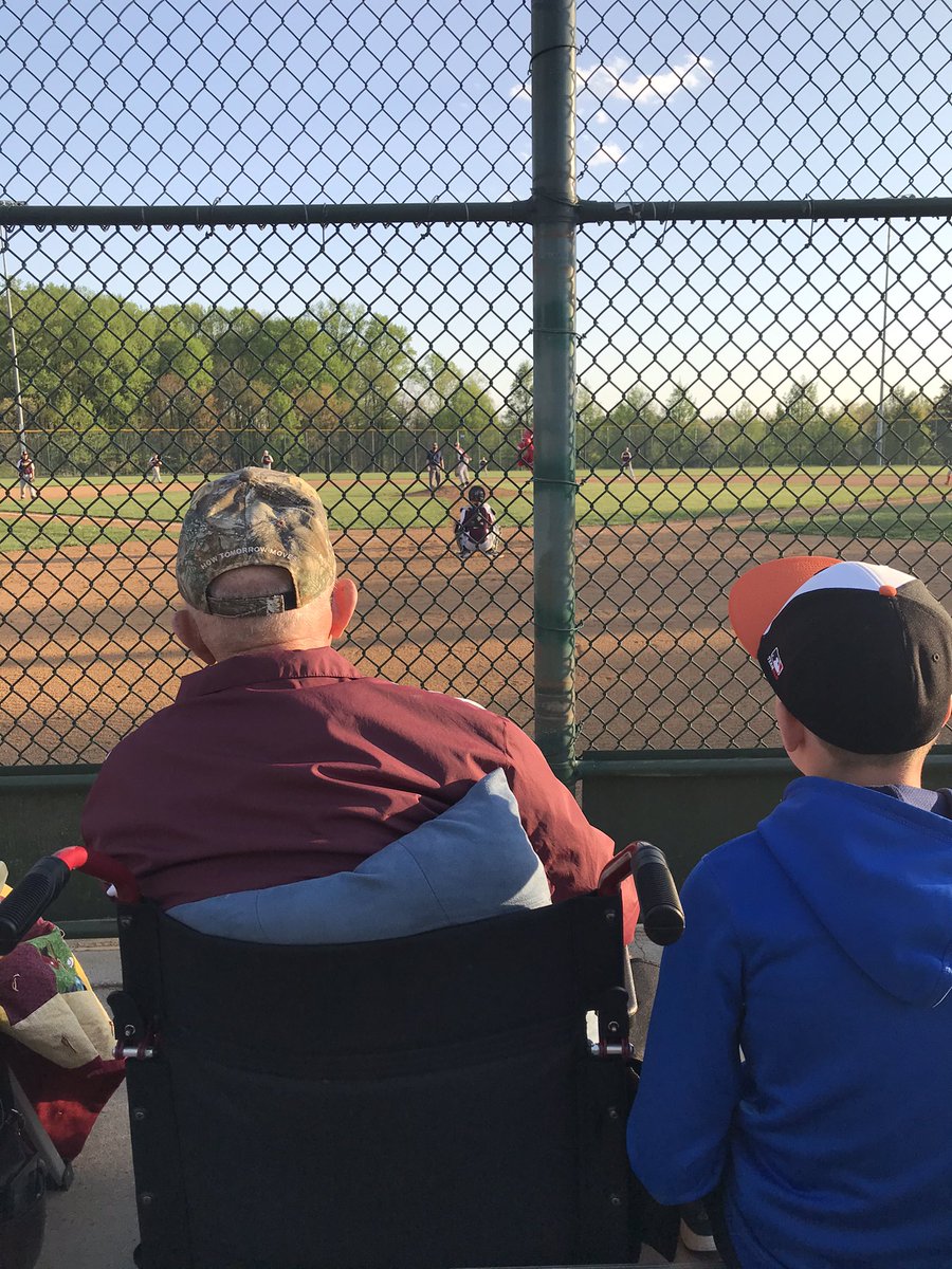 My grandfather turned 92 today.  And this evening he gets to sit beside one great grandson while watching another great grandson pitch and one great grandson catch.  Pretty cool.