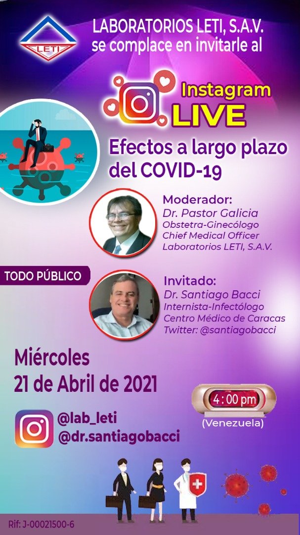 Ginecodoc's tweet photo. ¿Si ya superé al COVID, porqué aún tengo algunos síntomas? ¿Será que puedo contagiar a alguien? ¿Me repitió? ¿Podré vacunarme? Si te sientes identificado, no dejes de ver mi conversatorio con el Dr. Santiago Bacci, Internista e Infectólogo #InstagramLIVE #LaboratoriosLETI https://t.co/eQJ6vnrKuH
