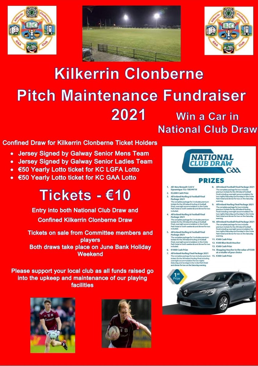 Kilkerrin Clonberne Pitch Fundraiser. Chance to win a car and many more prizes