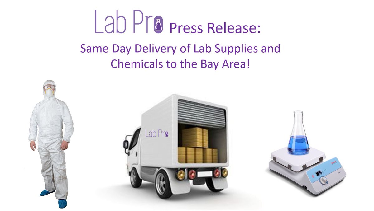 LabProInc's tweet image. Extra Extra read all about it!
We are super excited to announce the launch of our SAME DAY Delivery service of Lab Supplies, #PPE and #Chemicals to our customers in the Bay Area! Contact us at info@labproinc.com or click on the link bit.ly/3xdgyt6 to learn more.