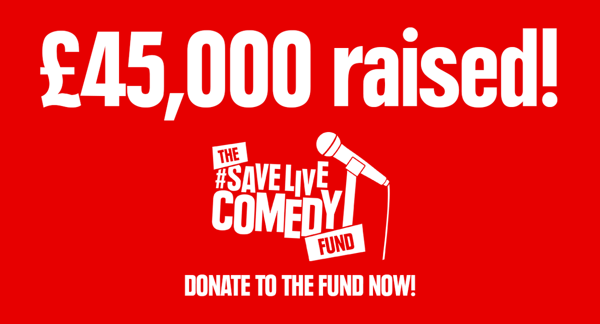 LiveComedyUK's tweet image. With your help, we've now raised over £45,000! The #SaveLiveComedy Fund will now be able to distribute a minimum of 90 grants to those most in need.

Help us to distribute even more by donating today: crowdfunder.co.uk/savelivecomedy

Need the fund? Apply now: savelivecomedy.co.uk