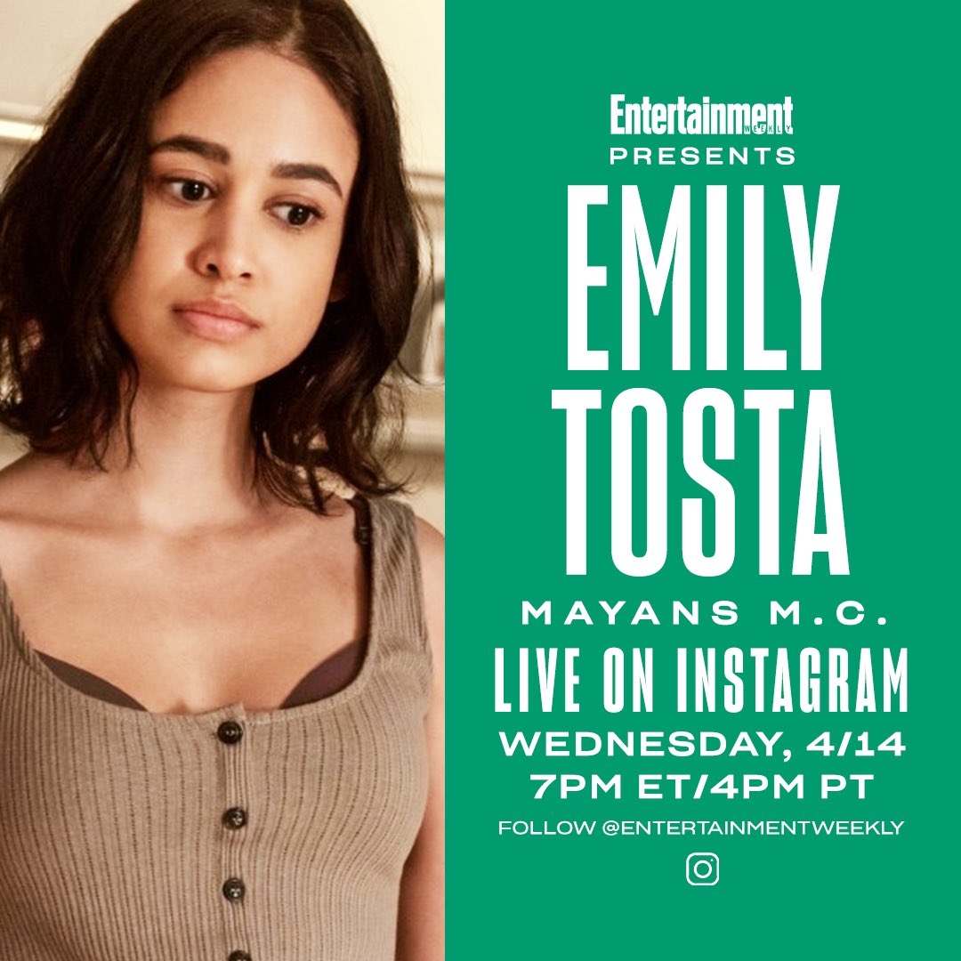 Girl talk was so much fun last week we’re doing it again! I’ll be chatting tomorrow with <a href="/emilytosta/">emily tosta</a> at 4pm PT via <a href="/EW/">Entertainment Weekly</a> IG Live about all things <a href="/MayansFX/">Mayans MC</a>. We’ll definitely discuss <a href="/CabralRichy/">Richard Cabral</a> so you don’t want to miss this. #MayansFX