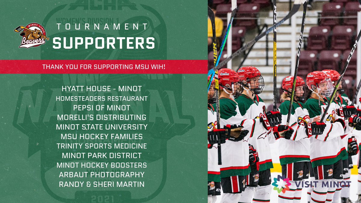 MSUBeaversWHKY's tweet image. It was not the final outcome we were looking for, but we would like to thank the following businesses and individuals for supporting us through the tournament!

We would also like to send a special thank you to @VisitMinot, Molly Mahoney and her staff, (1/2)