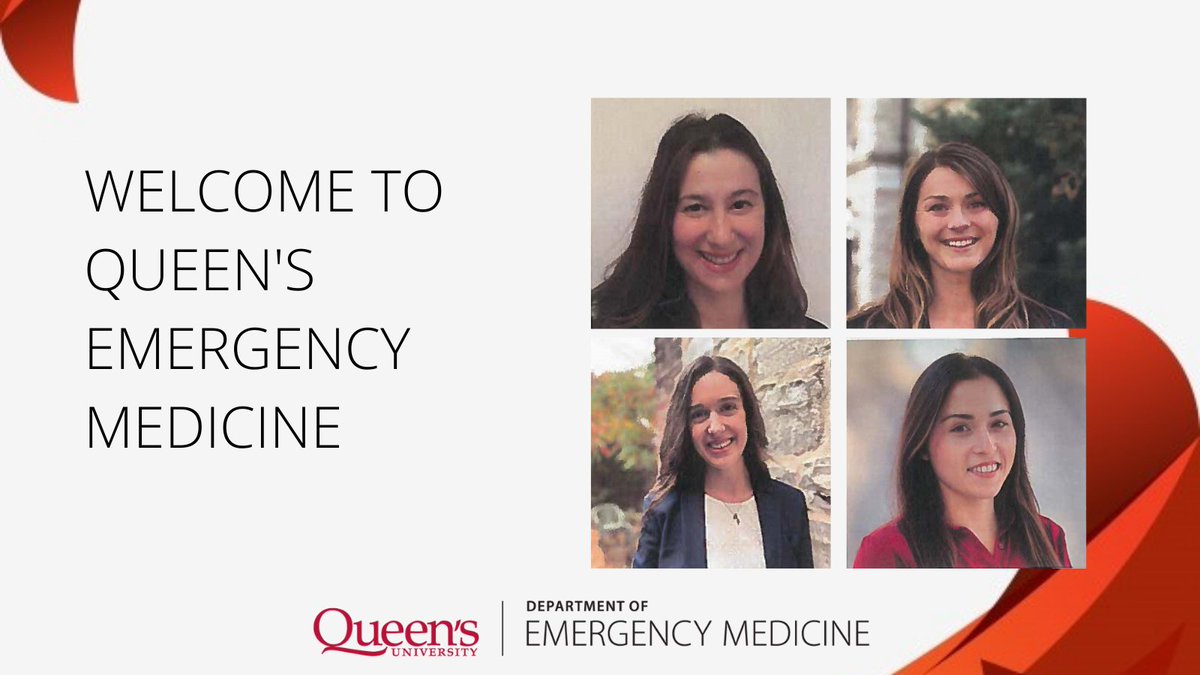 We are thrilled to welcome these amazing women into our Queen's Emergency Program! Congratulations to Drs. Alexandra Aliferis, Leah Allen, Hayley Manlove and Nazde Edeer.
