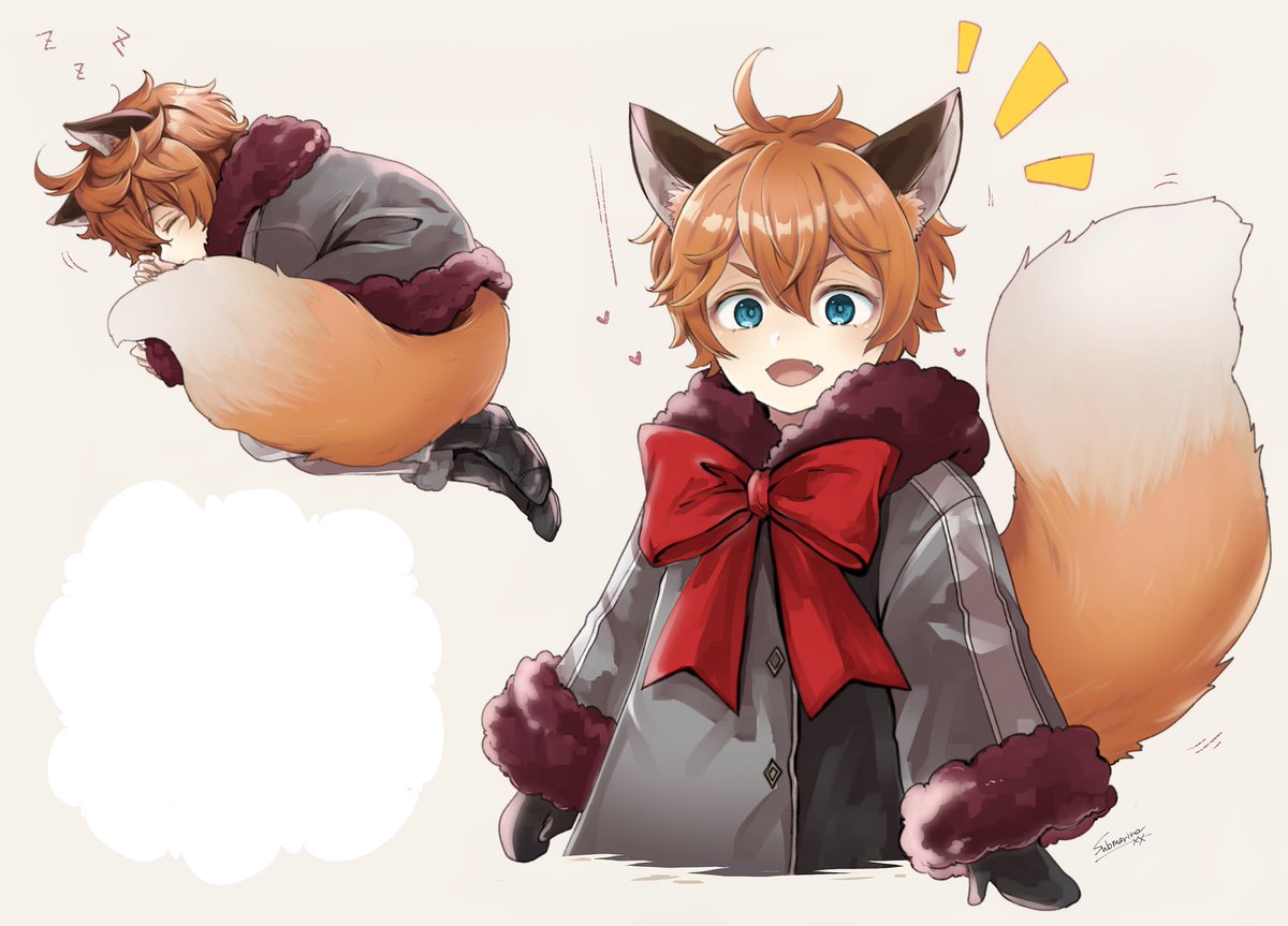 tartaglia (genshin impact) animal ears tail male focus 1boy fox tail blue eyes fox ears  illustration images