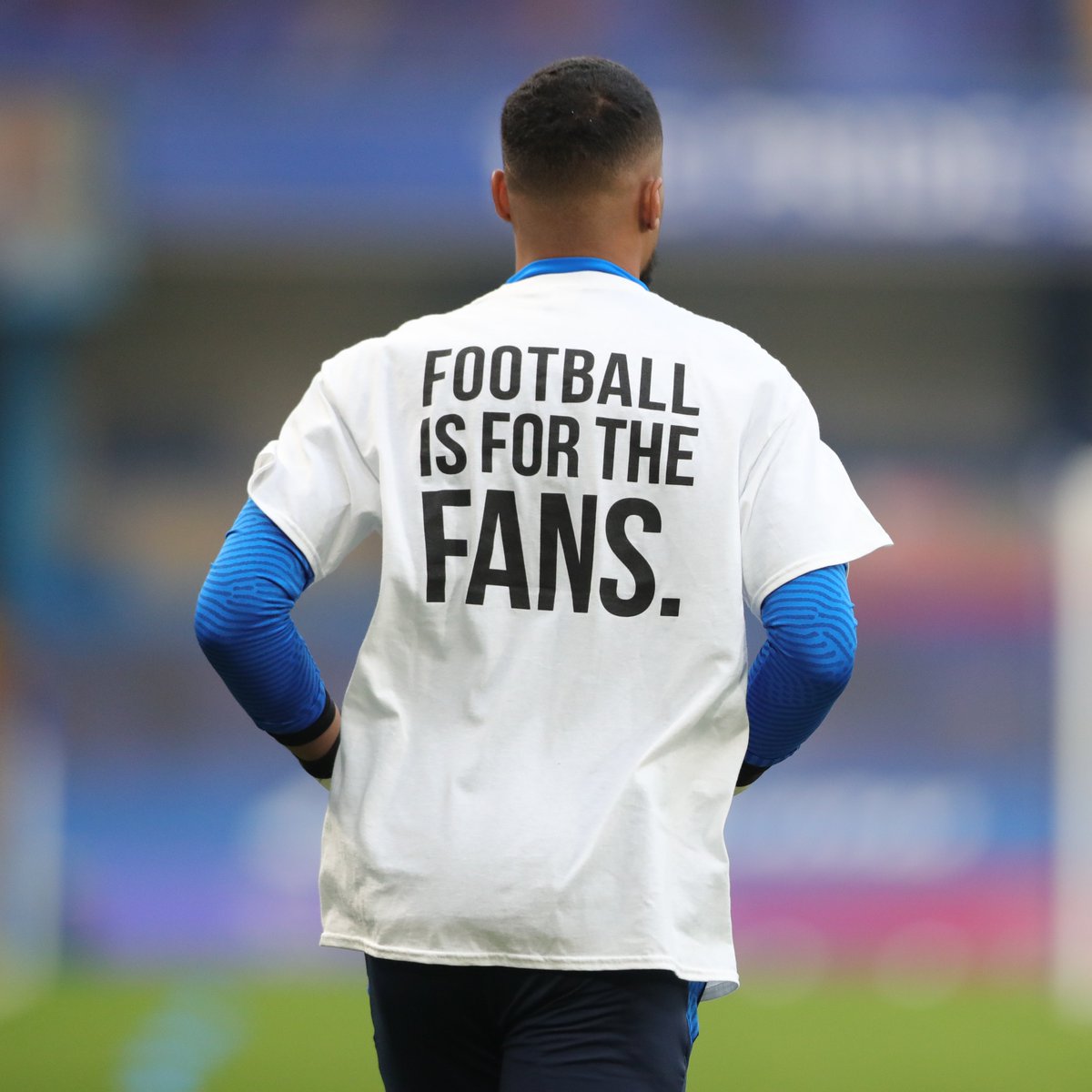 Robert Sanchez warms up ahead of tonight's match against Chelsea.
