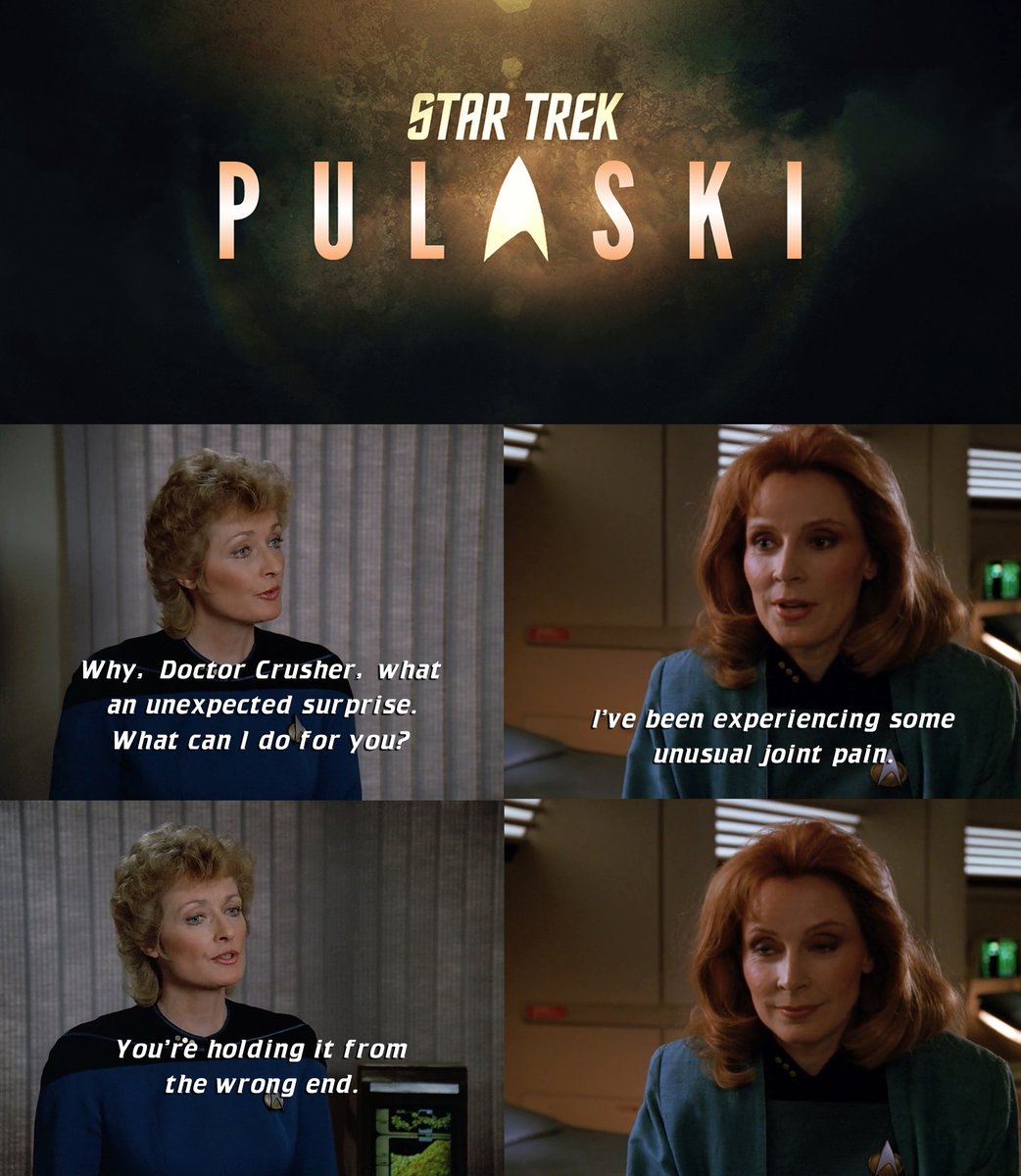 STDeltaShift's tweet photo. Dr Pulaski joins the game #StarTrek #BlazinBev https://t.co/EW6ZKtLUjn