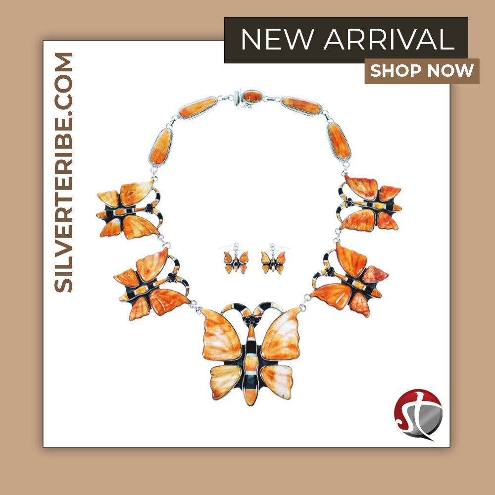 #NEWARRIVAL
This new arrival is a Multicolor Inlay Sterling Silver Butterfly Link Necklace Set

☝ Tap To Shop Or Check Out Our Website
bit.ly/3sR9dfV