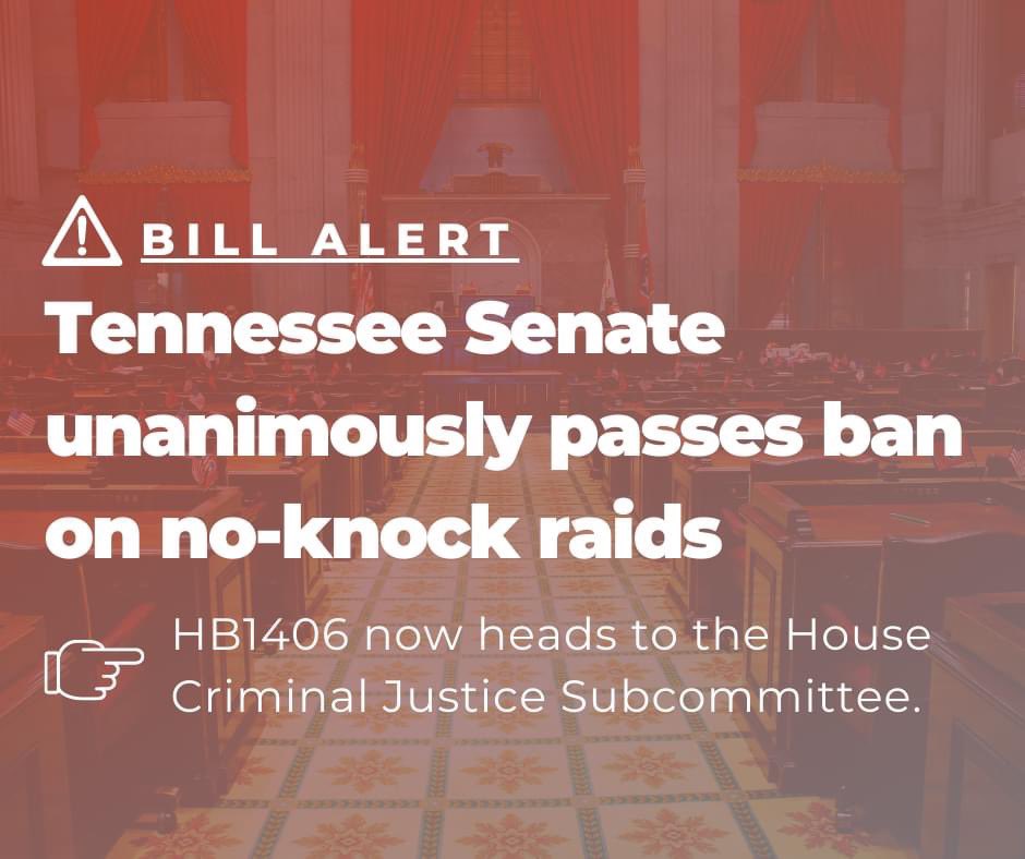 Tennessee is making progress! 🙌🏻 #endnoknockraids