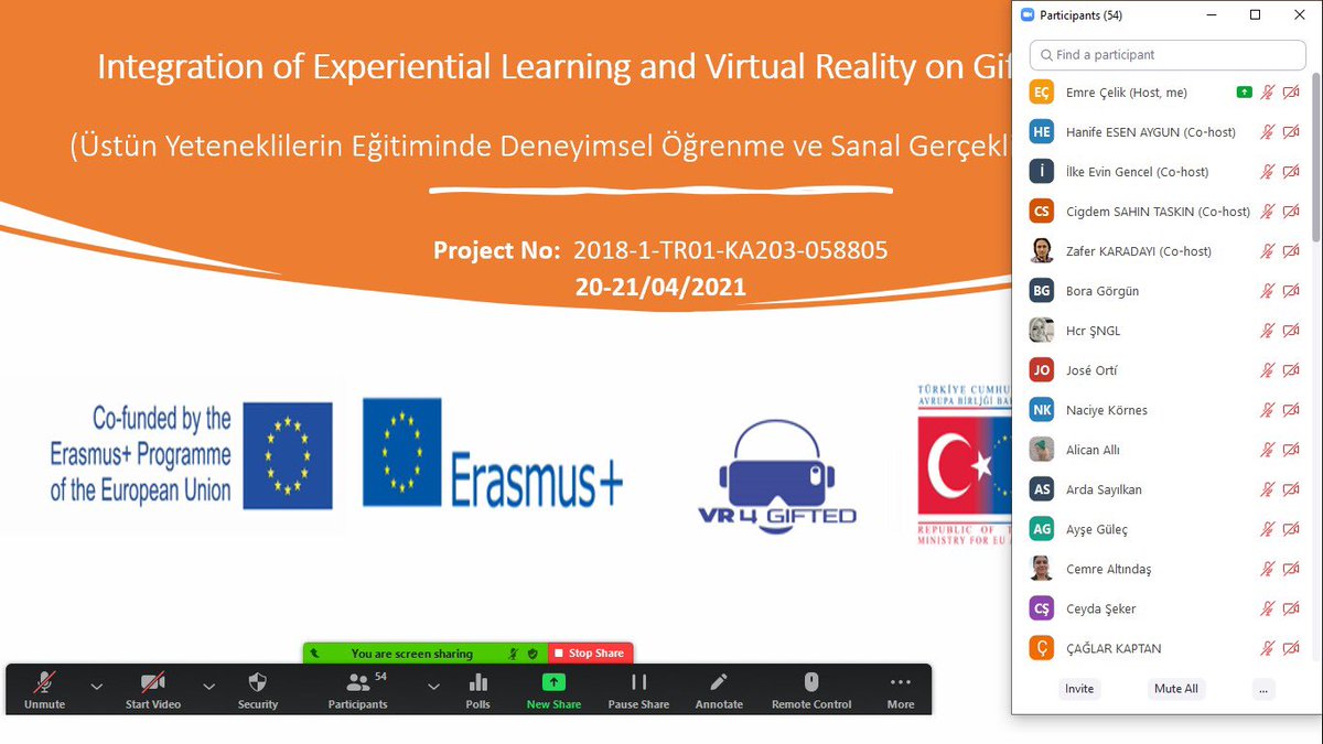 VR4Gifted's tweet photo. VR4Gifted Projesi Online Konferansı'nda ilk günü 150'den fazla katılımcıyla tamamladık. 

Sanal Gerçeklik teknolojisi hakkında bilgilerin ve öğretmen adaylarının izlenimlerini aktaracağı konferansımız 21.04.2021 14.00'da devam edecek. https://t.co/ANFpe5aToi
