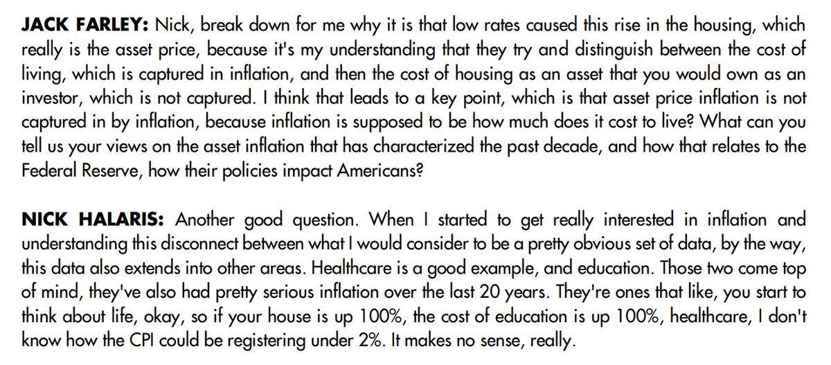 "...you start to think about life, okay, so if your house is up 100%, the cost of education is up 100%, healthcare, I don't know how the CPI could be registering under 2%. It makes no sense, really."cc  @federalreserve  @BLS_gov  @neelkashkari