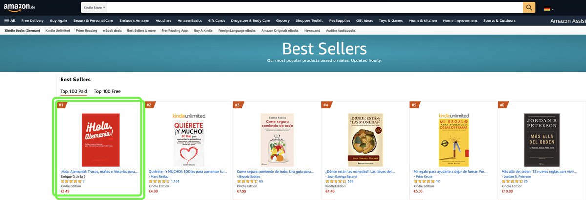 ¡Hola, Alemania!

Überhappy of being bestseller author #1 on Amazon Germany. 

Thank you to all my readers!

#holaalemania <a href="/amazon/">Amazon</a> <a href="/AmazonKindle/">Kindle</a> @booksondemand  #germany #bestsellerauthor <a href="/bestseller/">bestseller</a>