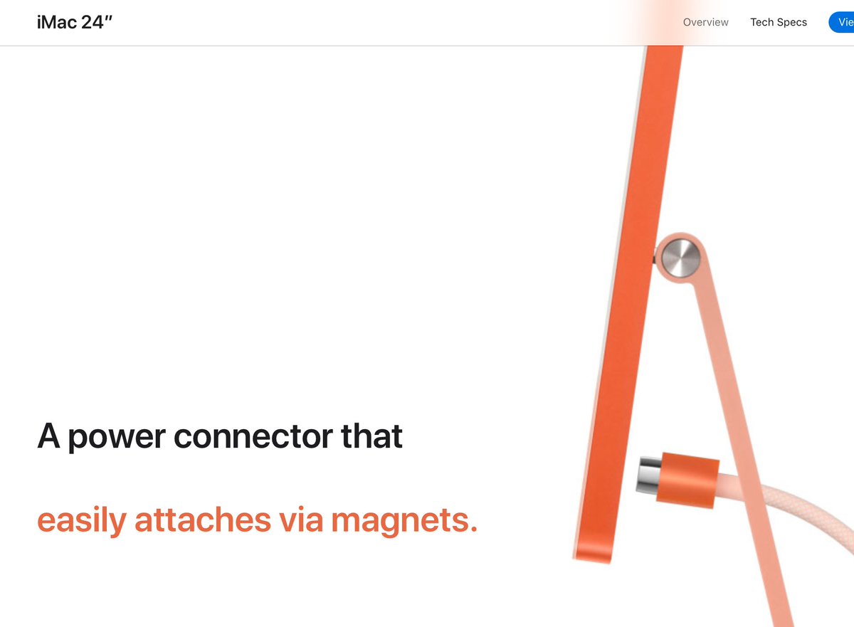HonzaPoboril's tweet image. So they cancelled magnetic power connector on laptops a few years ago and introduced it back on desktops today?
Maybe desktop users are tripping over the cord more often. #AppleKeynote