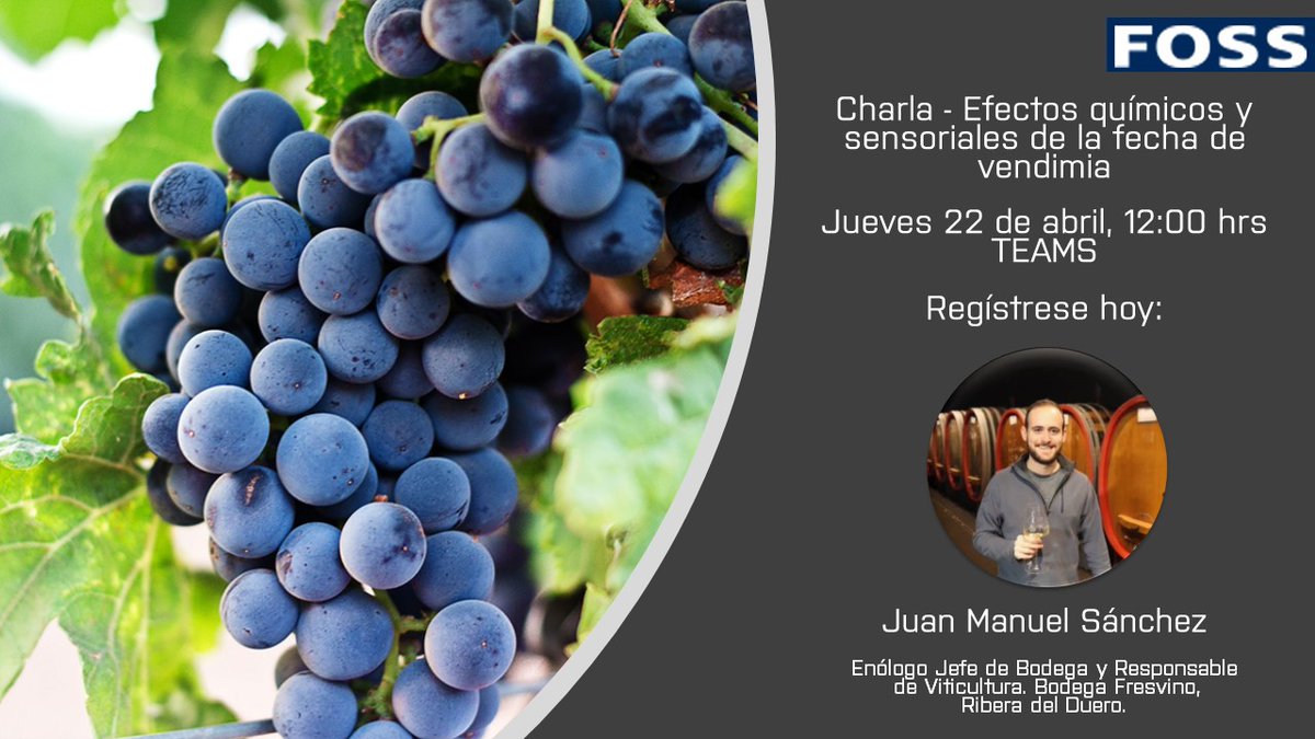 FOSS_Mx's tweet image. ¿Estás listo para la vendimia?.....
Te invitamos a una Charla donde hablaremos sobre los efectos químicos y sensoriales de la fecha de vendimia....
¡¡No faltes¡¡  Jueves 22 de abril, 12:00 hrs...
Se anexa la liga de la Charla por la plataforma TEAMS..
teams.microsoft.com/l/meetup-join/…