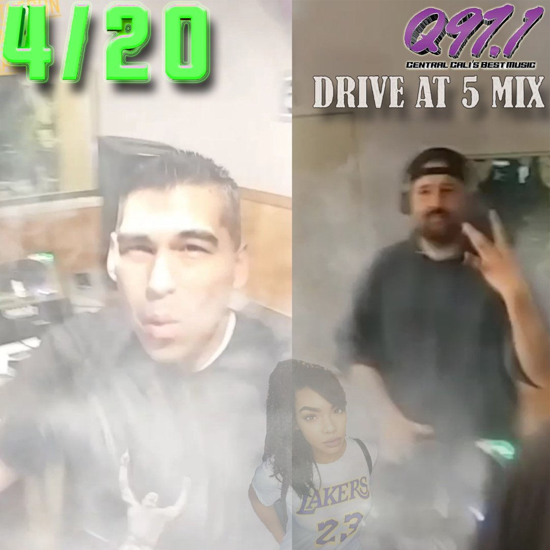 RuthlessRadio's tweet photo. #Happy420
#DriveAt5Mix on @Q971radio 
with me and @DJErb
Tell your buds!

#420day #Q971 https://t.co/amCCvWuRx7