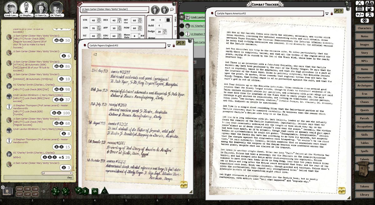 DarklyNewt's tweet photo. #callofcthulhu We have gone undercover again. Dotty, formerly Sister Mary is now Lt Sam Carter. India to Mombasa by boat, then to Nairobi by train. Are we being followed? on the train two glowing fiery orbs. fight on a moving train. https://t.co/24KHCb68GZ