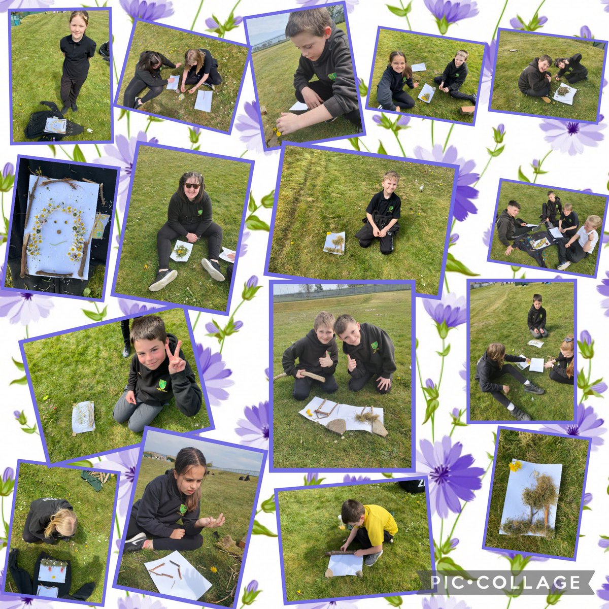 CGPrimary's tweet photo. 🌸 🖼 Class 10 collected lots of different natural materials to create their own artwork today. We had a lovely afternoon. ☺️ #CGPArt #CGPHealth #OutdoorLearning 🖼🌸 https://t.co/DN5poF91vu