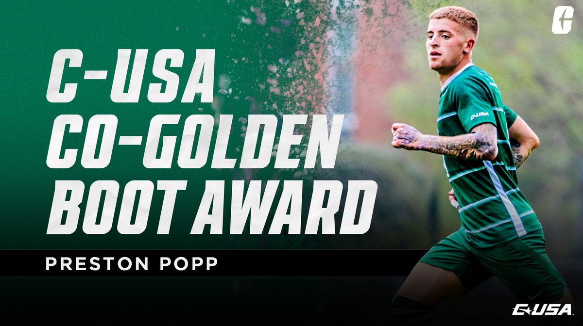 CharlotteMSoc's tweet photo. Congrats to @prestonpopp9 for earning the @ConferenceUSA Co-Golden Boot Award.

#GoldStandard https://t.co/rbTYkKjrcO