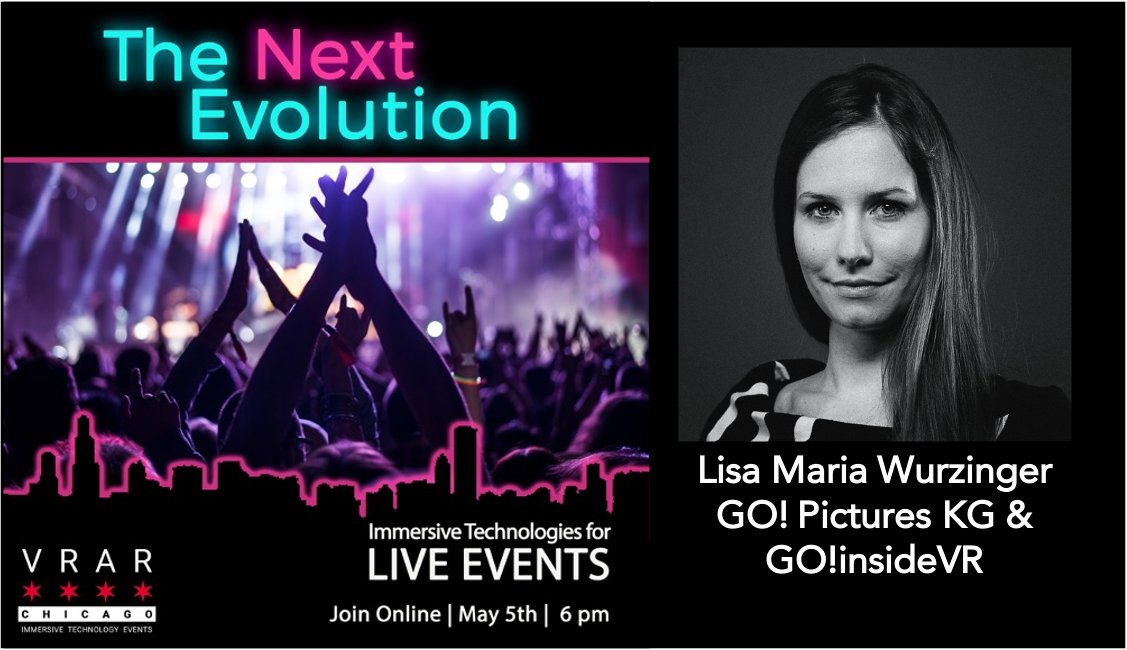 vrarchicago's tweet photo. Join Online | May 5th | 6-8 pm CST
The Next Evolution of Live Events
Founded by Gero A.E. Egger & Lisa Maria Wurzinger in 2016, GO!insideVR creates immersive experiences & provides gateways for a broader audience to take part in the constantly evolving virtual world. @GOinsideVR https://t.co/WRFsM3TgcI