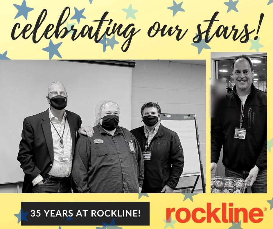 Congratulations to Rockline WI associates Matt and Al on their 35 year work anniversary. We are blessed with amazing associates like Matt and Al who contribute to the success of Rockline every day. Thank you for being part of the family for 35 years! We celebrate you!