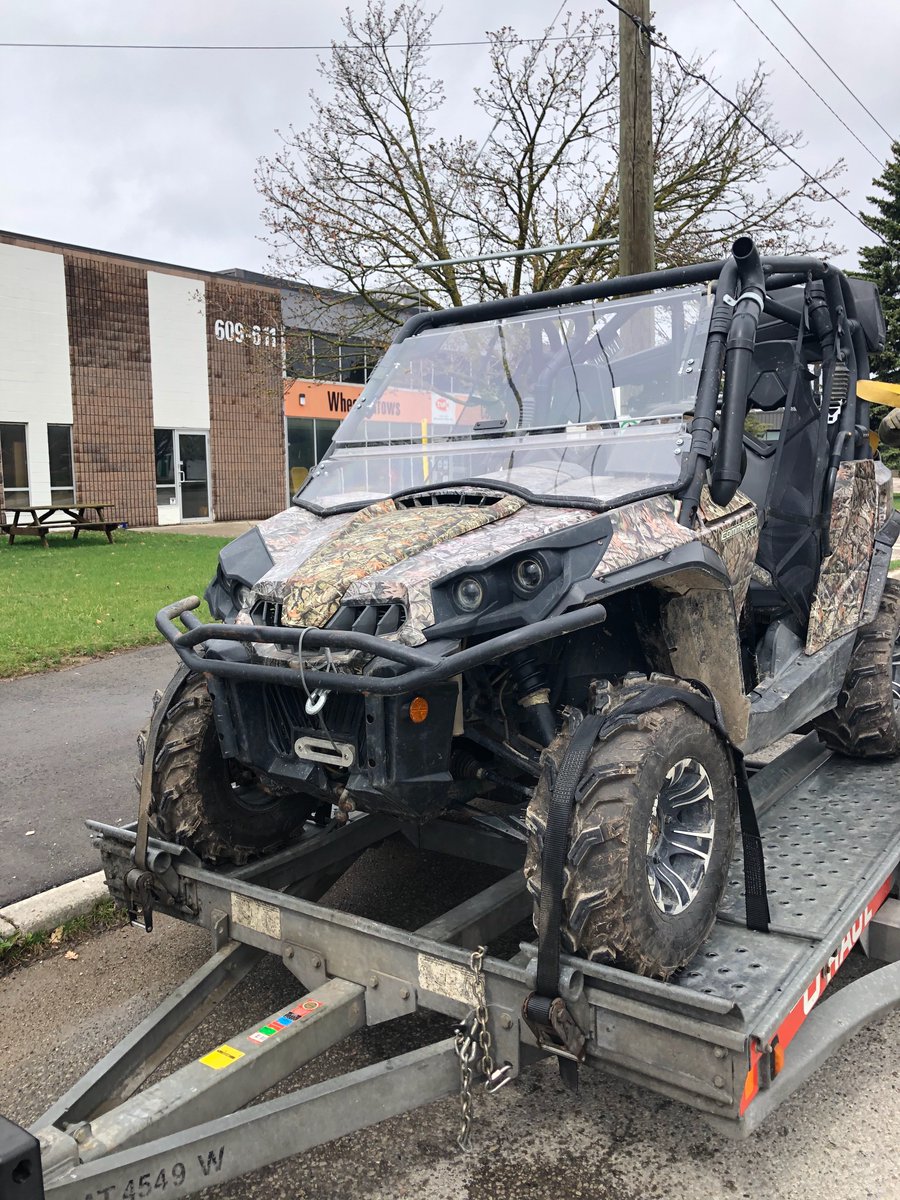 #BrantOPP looking for the public's help in locating this stolen Off Road Vehicle taken from a rural property on Drumbo Road <a href="/BrantCommunity/">County of Brant</a> April 16th. Call OPP at 1-888-310-1122 or to remain anonymous, <a href="/crimestoppersbb/">Brant-Brantford Crime Stoppers</a>. ^cv