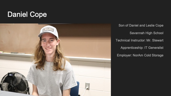 Congratulations to <a href="/Savannah_R3/">Savannah R3</a> student, Daniel Cope. We are so proud of our <a href="/HillyardTech/">Hillyard Tech Center</a> RYA students.
