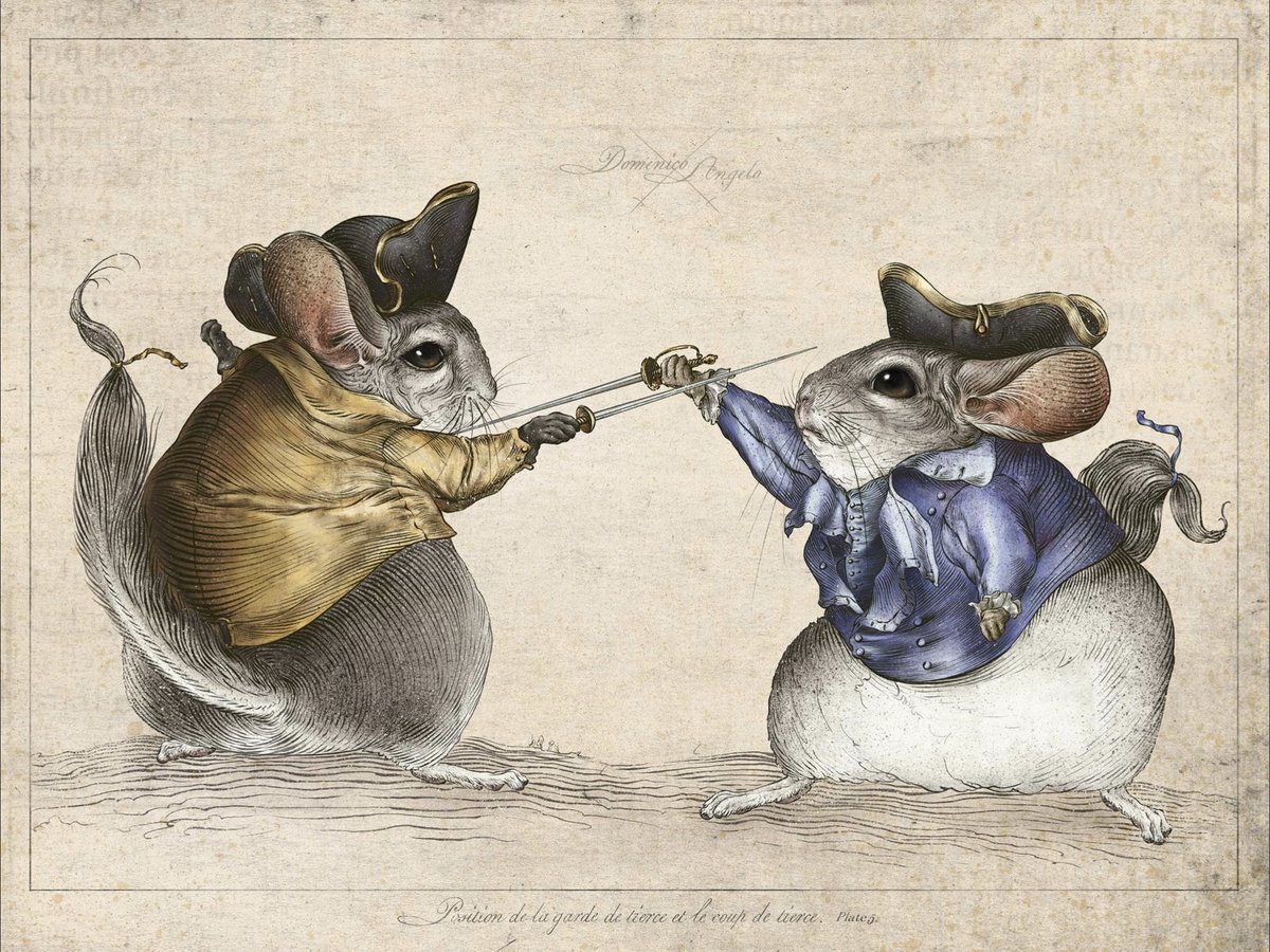 Vail Visconti Domenico Angeloは有名 なイタリア人フェンシングマスターで 彼の記した書籍には多くのイラストが残されておりイタリア美術書にも掲載されてる事もあるんだけど そんな絵も月日が経つとこうなるw