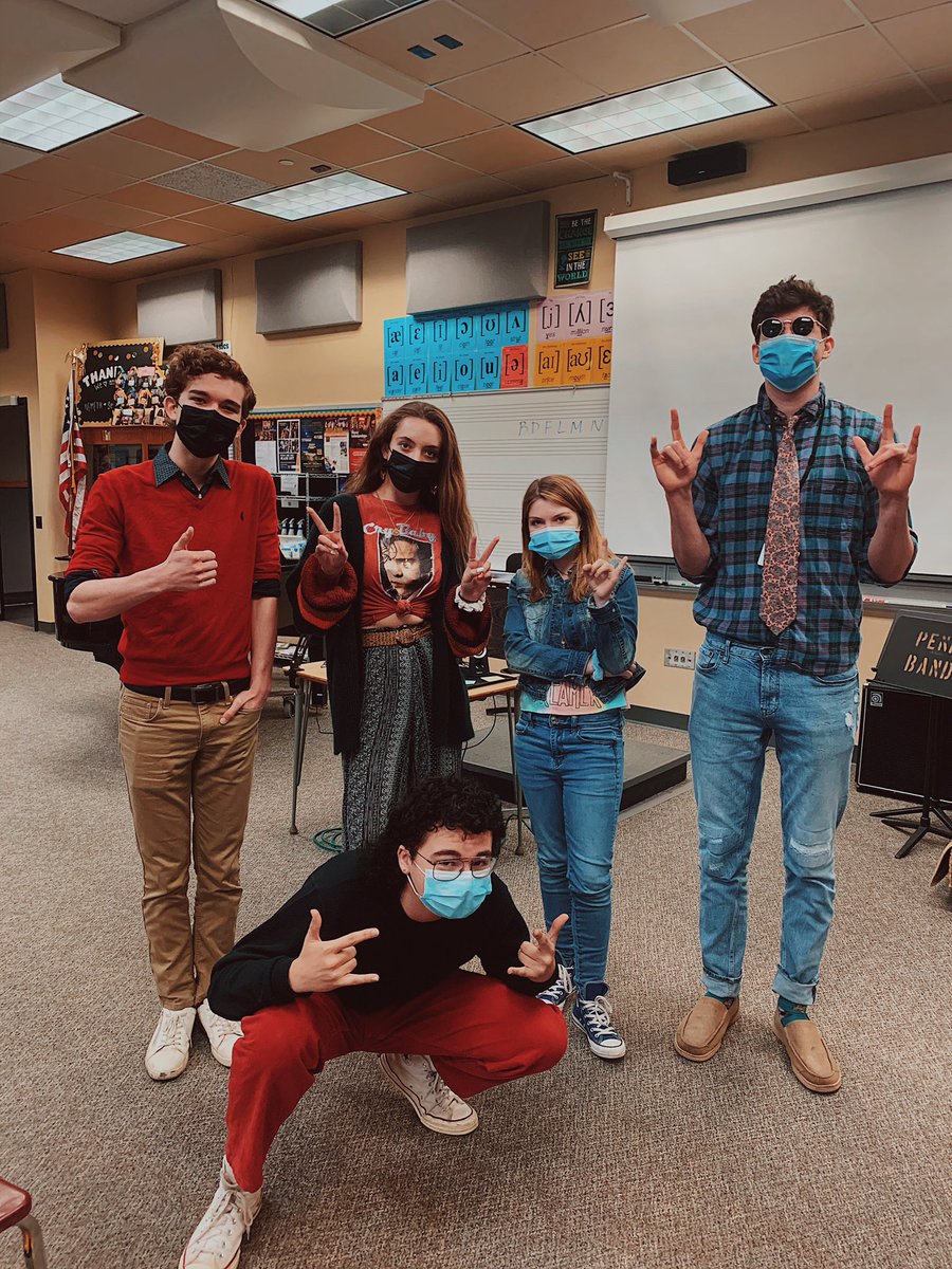 A Love Letter to Theatre: An Evening of One-Acts is this week!! And that means...SPIRIT WEEK!! Here are some pics of the past two days: monochrome day and decade day!!