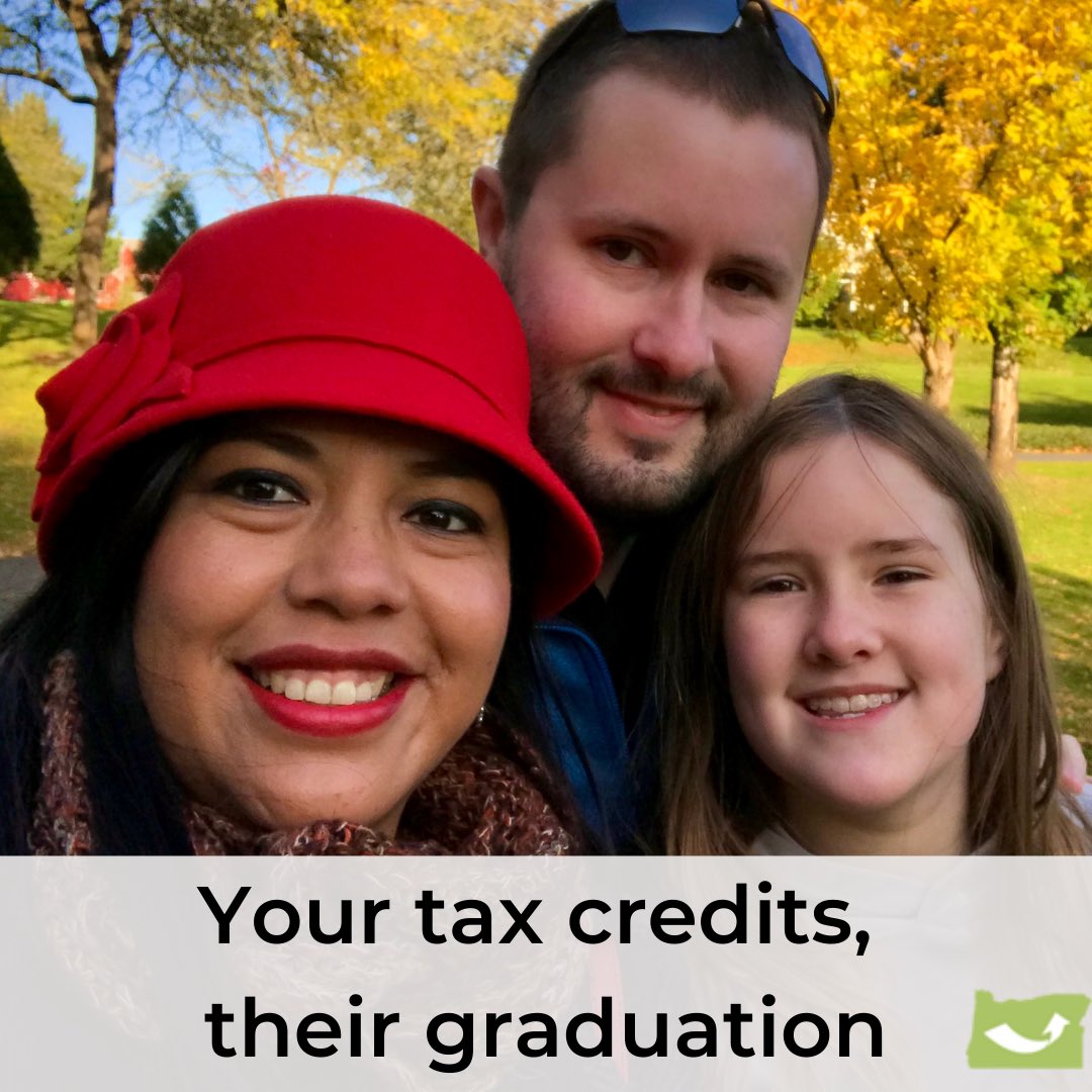 OregonIDA's tweet image. College graduation and a family-supporting job made possible by the Oregon IDA Initiative. Make a gift today: oregonidainitiative.org/donateida/