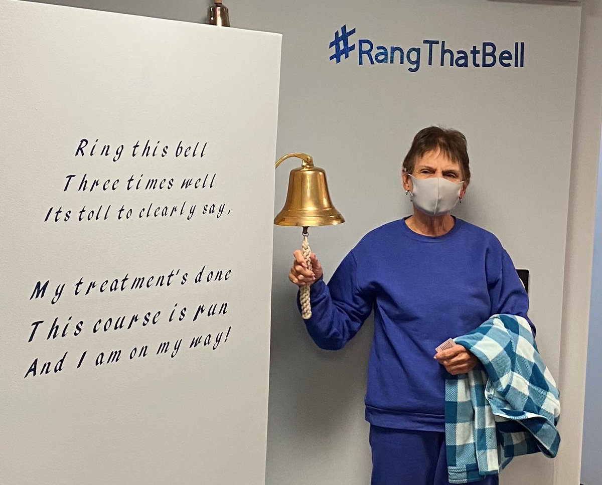 Woot Woot! Another bell ringer today! 🔔💜
Congratulations to you, Mrs. Rosemary Adams! 😄🎉
Rosemary #RangThatBell loud and proud today here at #PrecisionCC!! 🎗🥳
