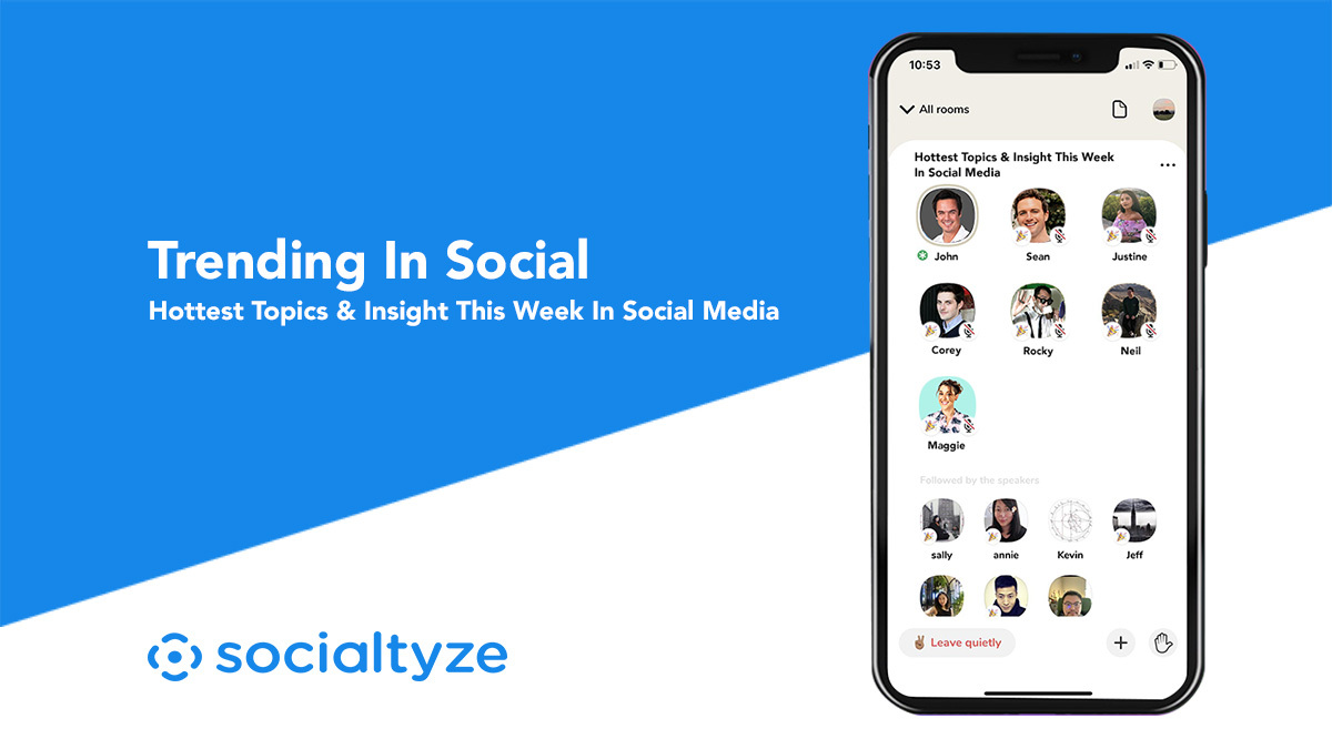 Join us on Clubhouse every Friday at 12p PT at JohnnyBSocial. We will be chatting about the hottest trends in Social Media each week with our perspective on how these changes will affect consumers, brands and solution providers. See you there :) 
#socialmediamarketing